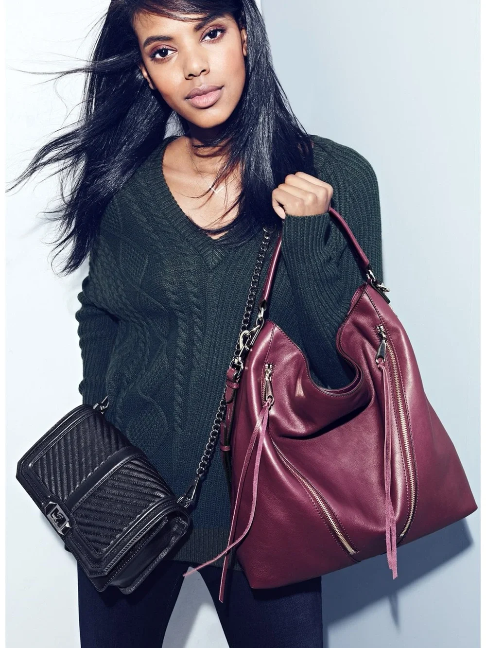 Rebecca Minkoff Black Small Love Quilted Chevron Crossbody bag